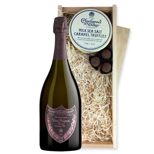 Dom Perignon Vintage Rose 75cl 2009 And Milk Sea Salt Charbonnel Chocolates Box